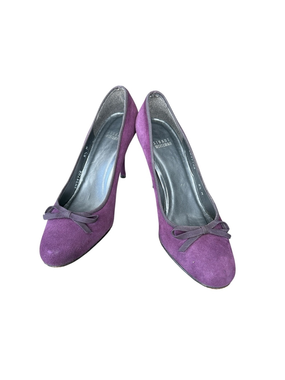 Stuart Weitzman Purple Suede Bow Pumps Heels Size 8.5